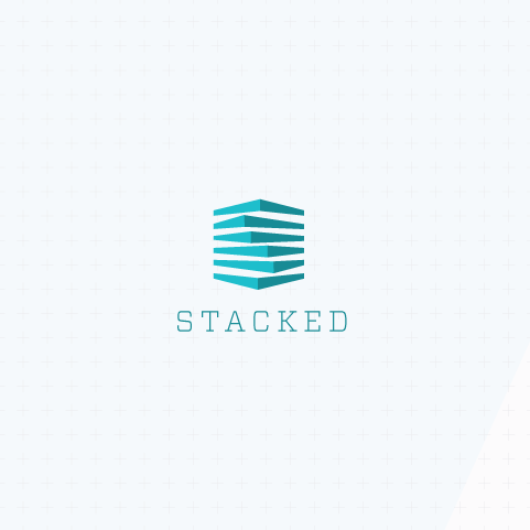 Logo design of abstract, teal shapes
