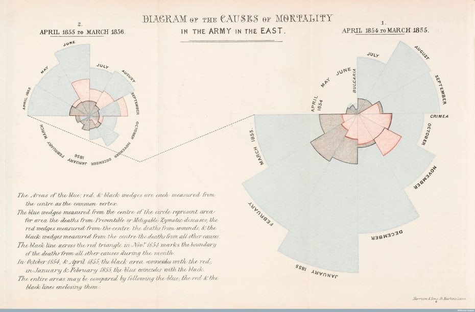 round infographic showing pie chart slices in different colors