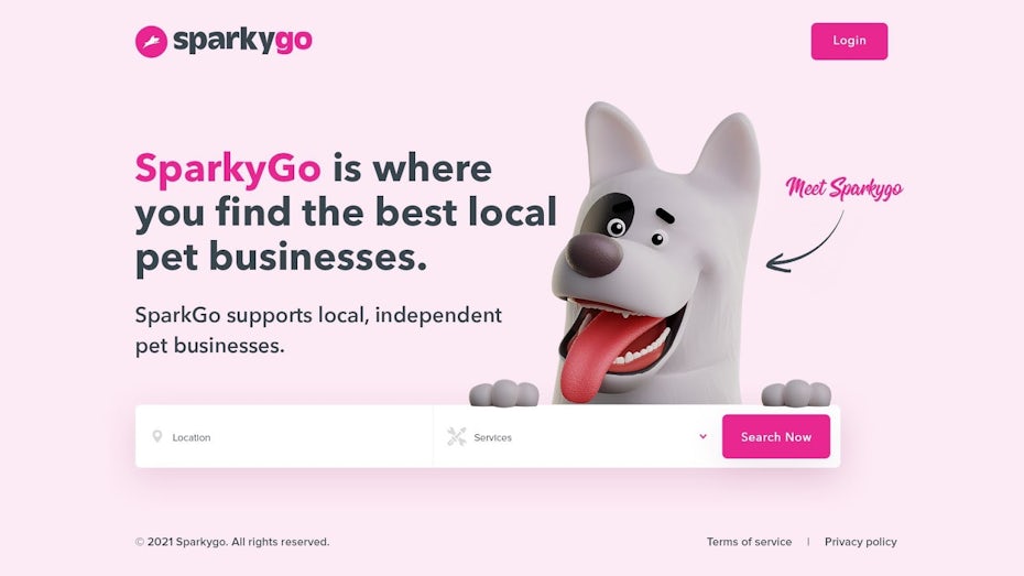 Landing Page for Pet Business