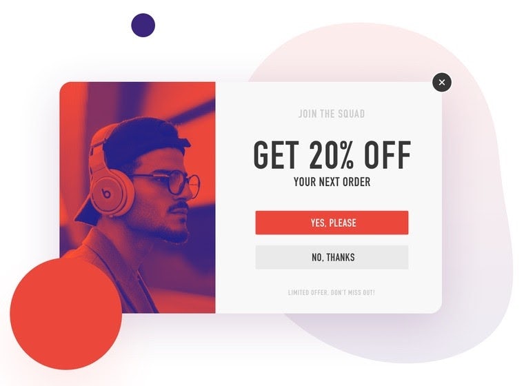 Duotone pop up design