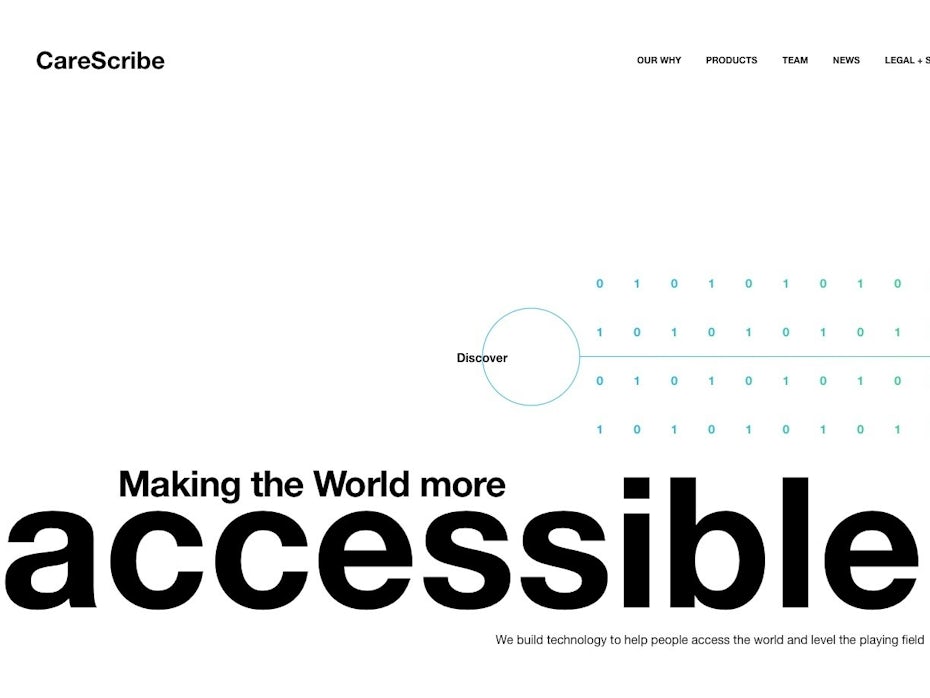 Text heavy tech company website