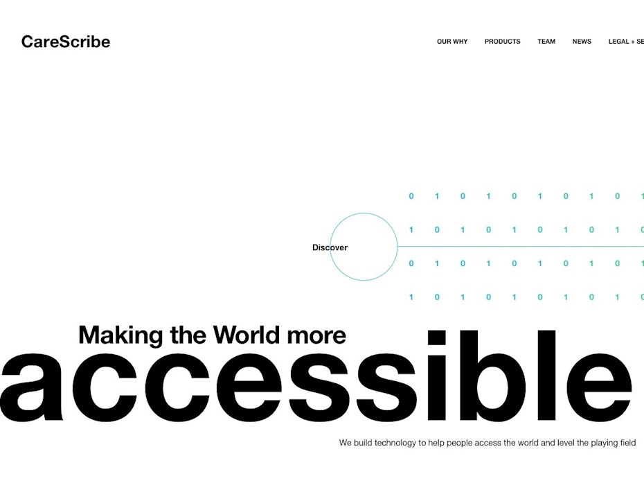 Text heavy tech company website