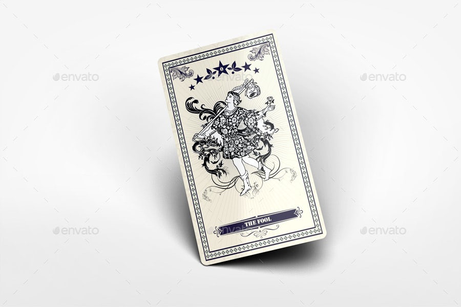 mockup showing fronts and backs of tarot cards