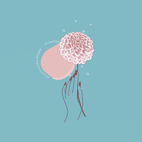 animated illustrated floral logo reveal