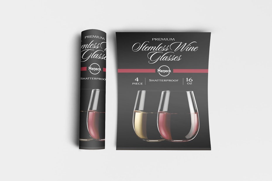 Rolled and flat wine poster