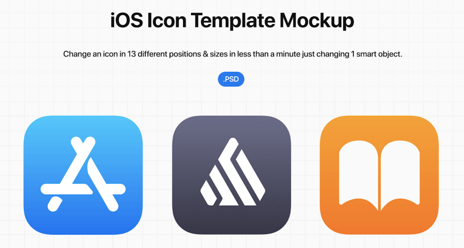 Mockup showing different iOS icon options