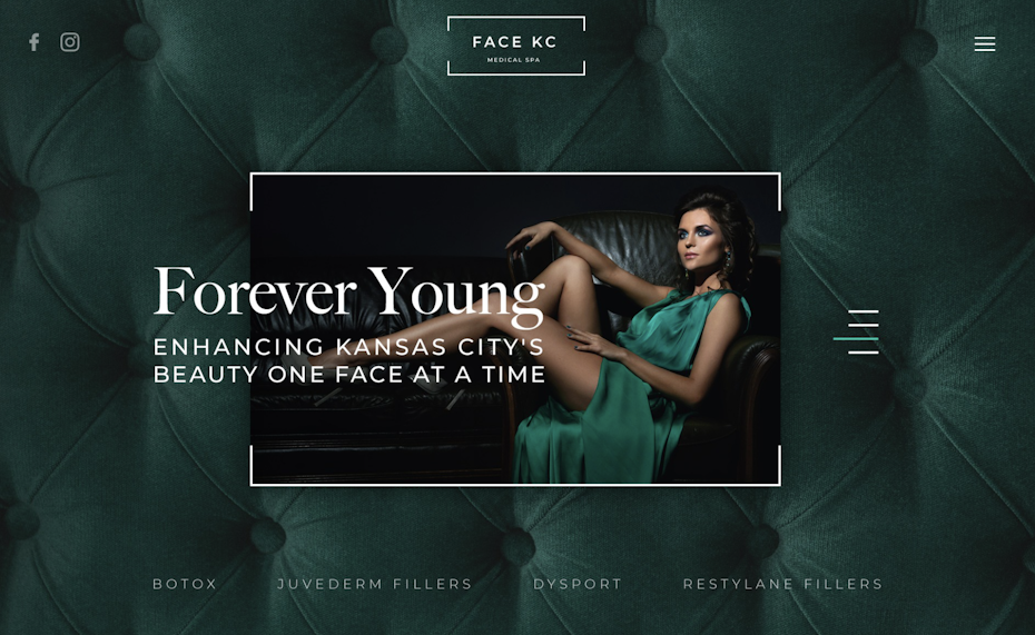 spa website design in jewel tones