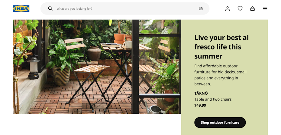 Ikea home page