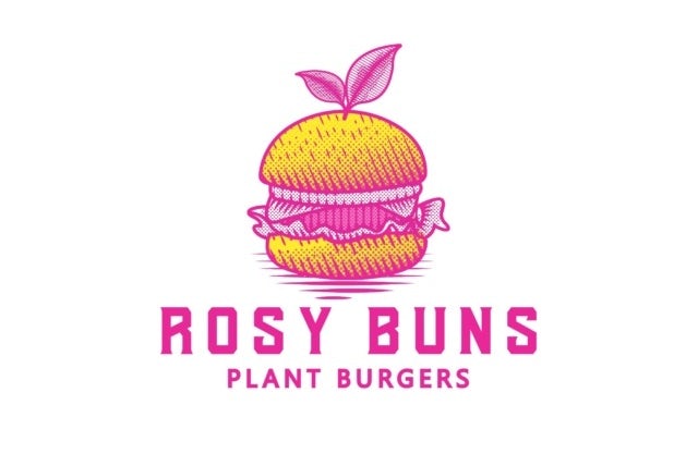 Repeating Pop Art burger logo pattern