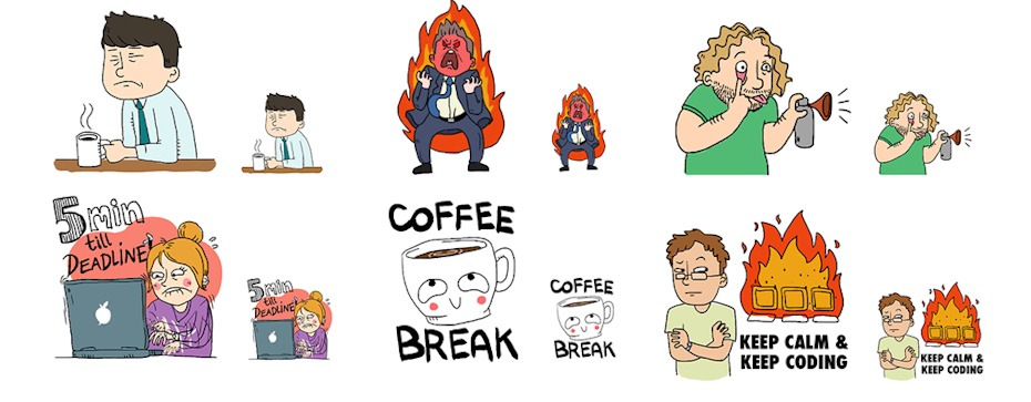 Various emoji sticker designs