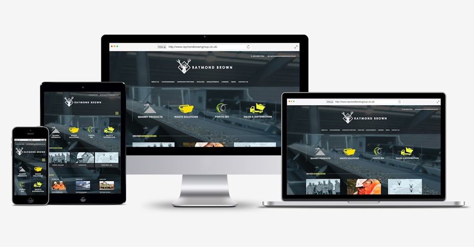 website design for desktop, laptop, tablet and smartphone screens