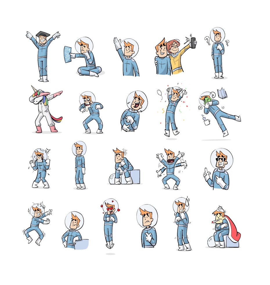 Emoji design of an astronaut character
