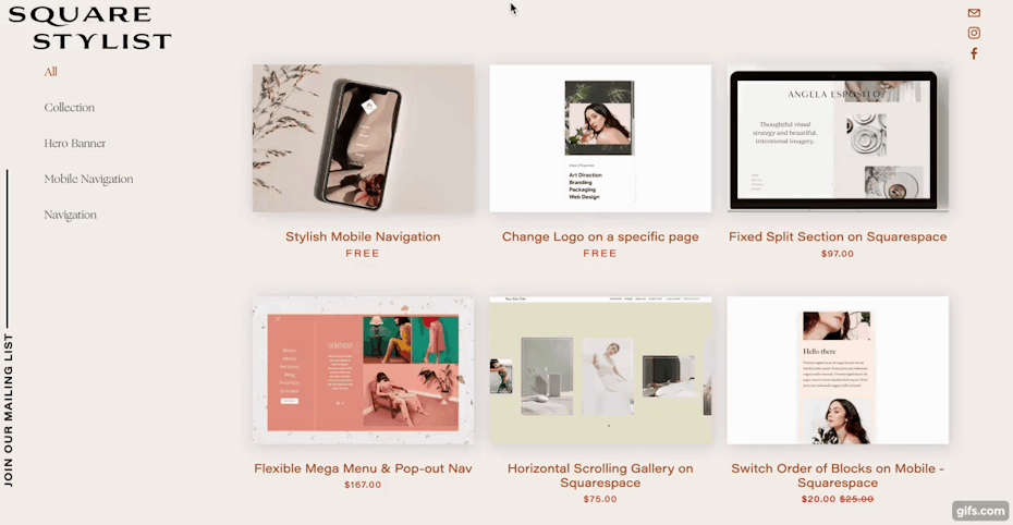 Squarespace gif animation