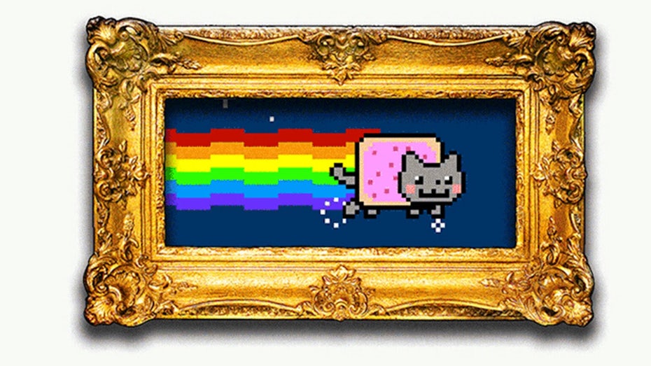 猫与poptart身体被称为nyan猫作为框架nft