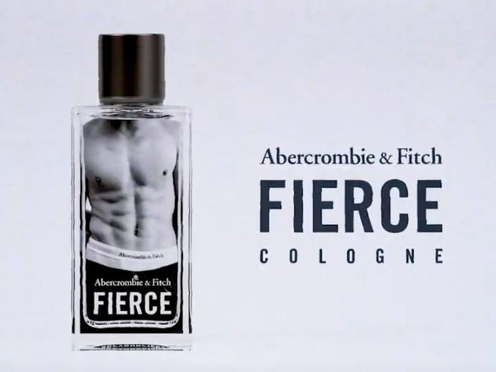 ad showing Abercrombie Fierce bottle