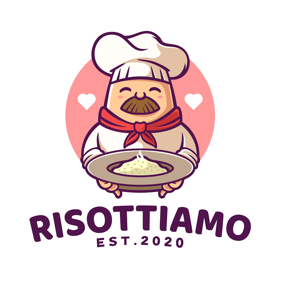Logo design of a cartoon chef