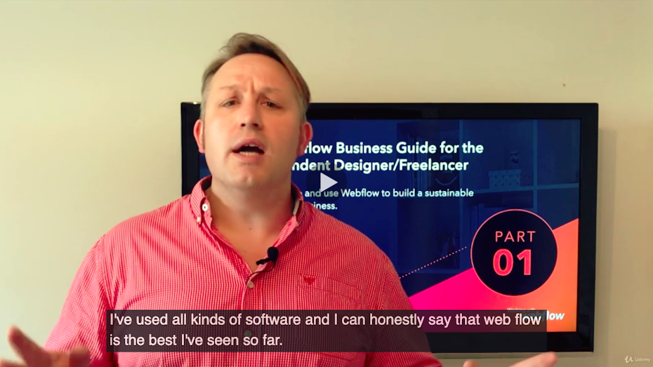 Screenshot of Webflow tutorial example: Udemy