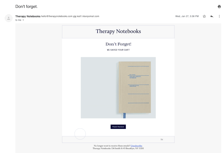 email from therapy notebooks