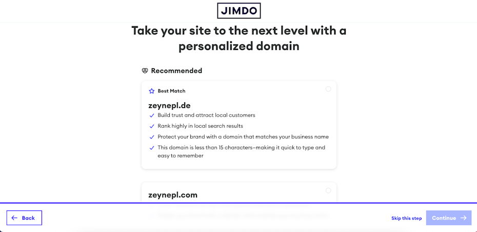 Take your site to the next level with a personalized domain