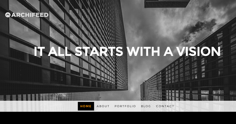 black and white architectural website