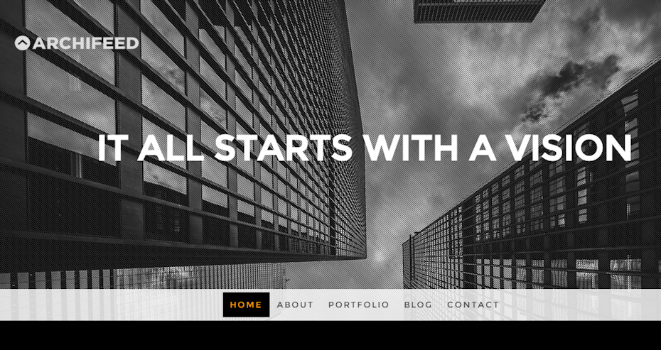 black and white architectural website