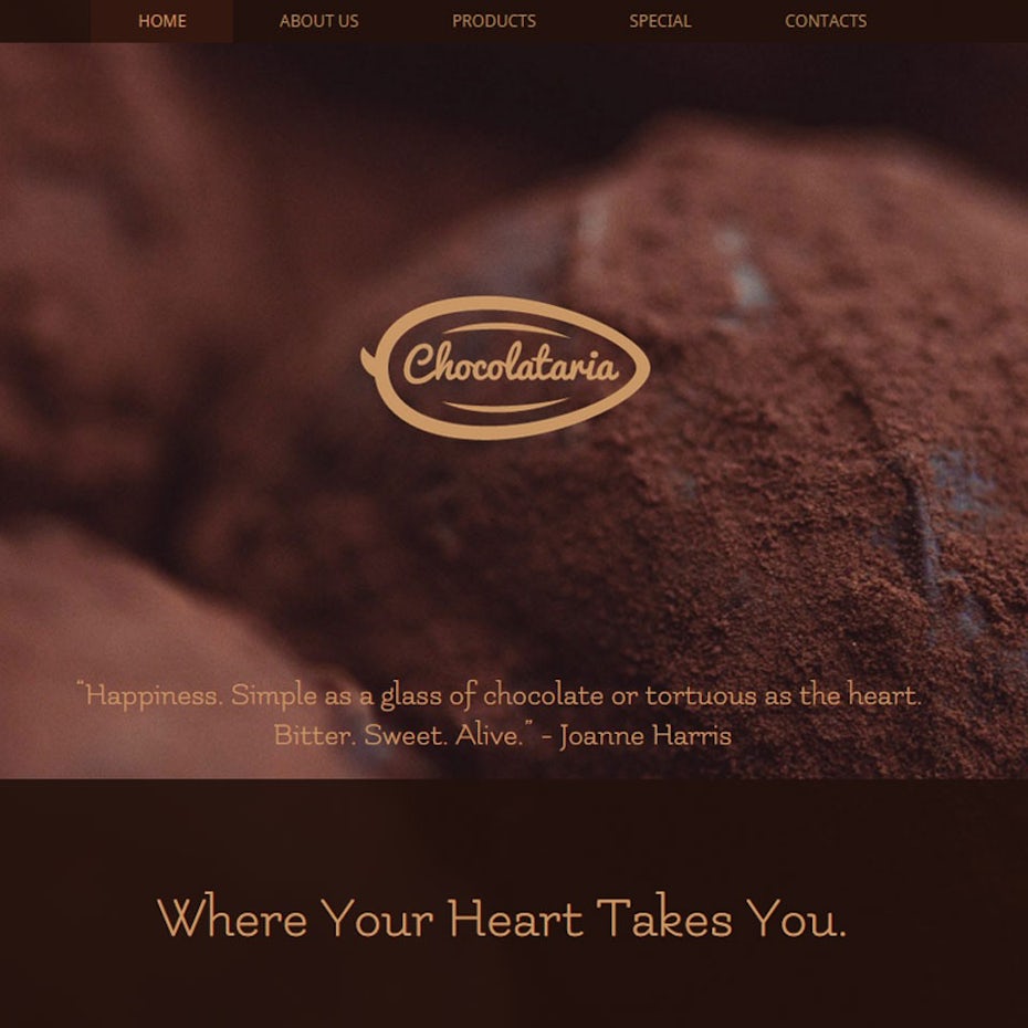 sitio web de chocolate