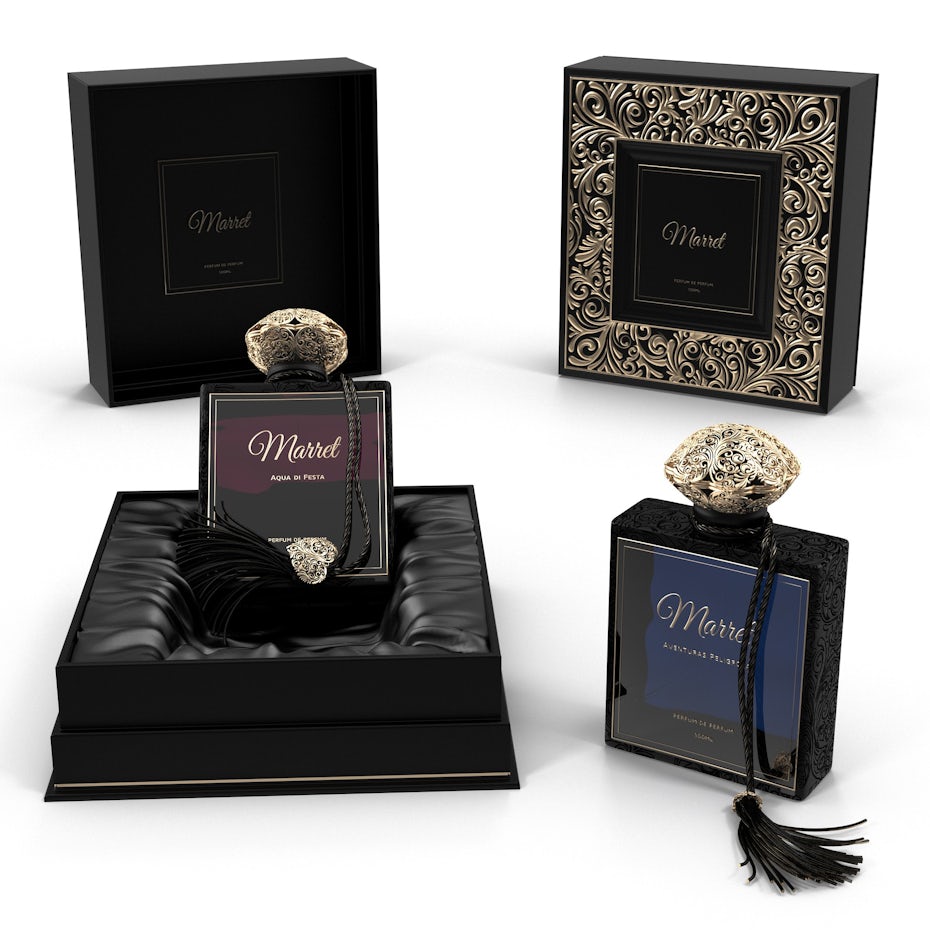 Perfume box packaging and pillow design
