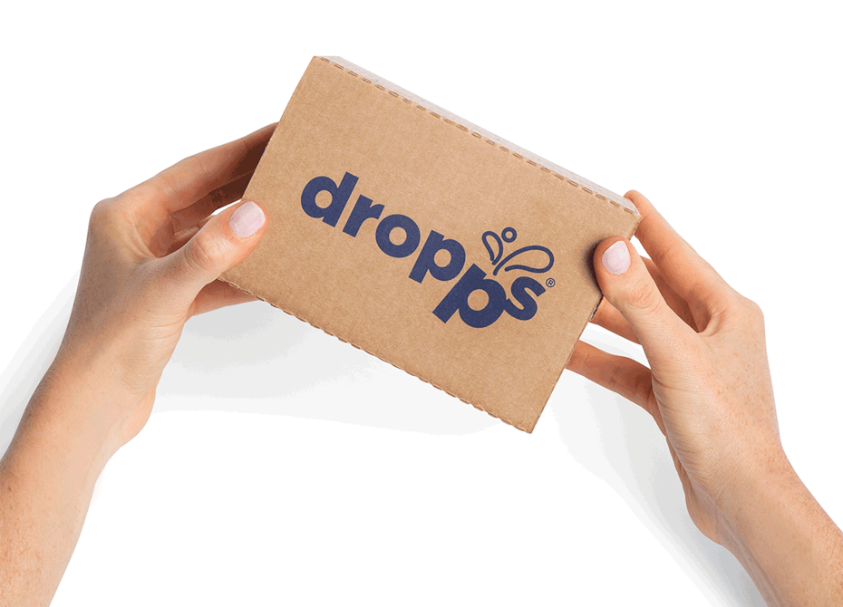 gif vom Auspacken einer -umweltfreundlichen Verpackungsbox von Dropps