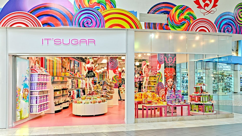 colorful candy store exterior