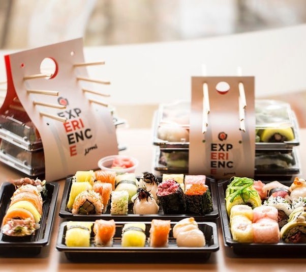 Sushi packaging with chopstick storage