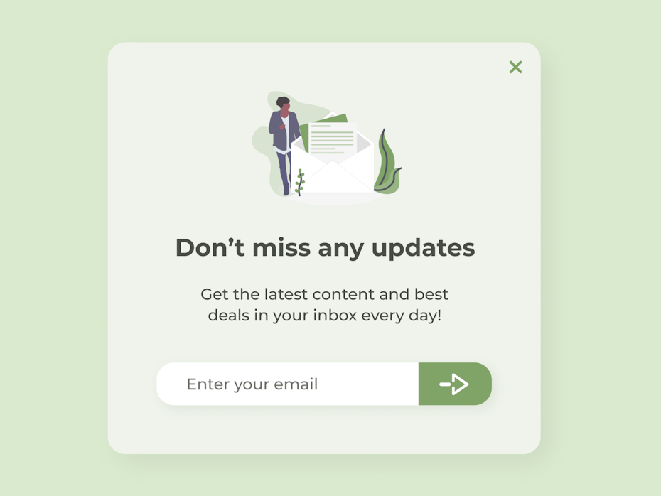 Pop-up-Fenster für E-Mail-Abonnement