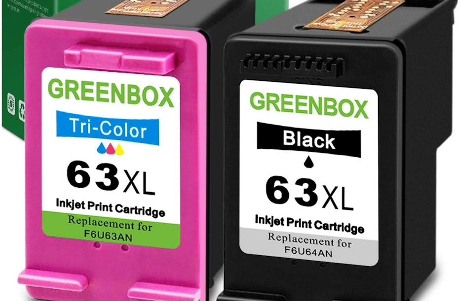 pink and black ink cartridges