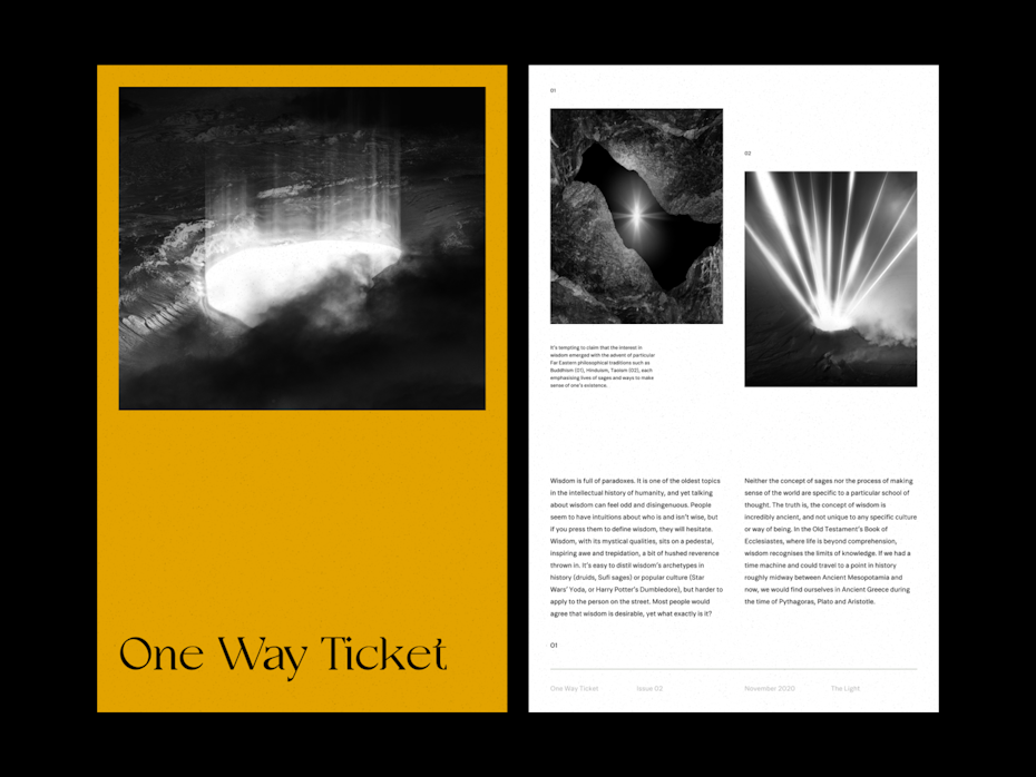 Brutalist magazine layout design
