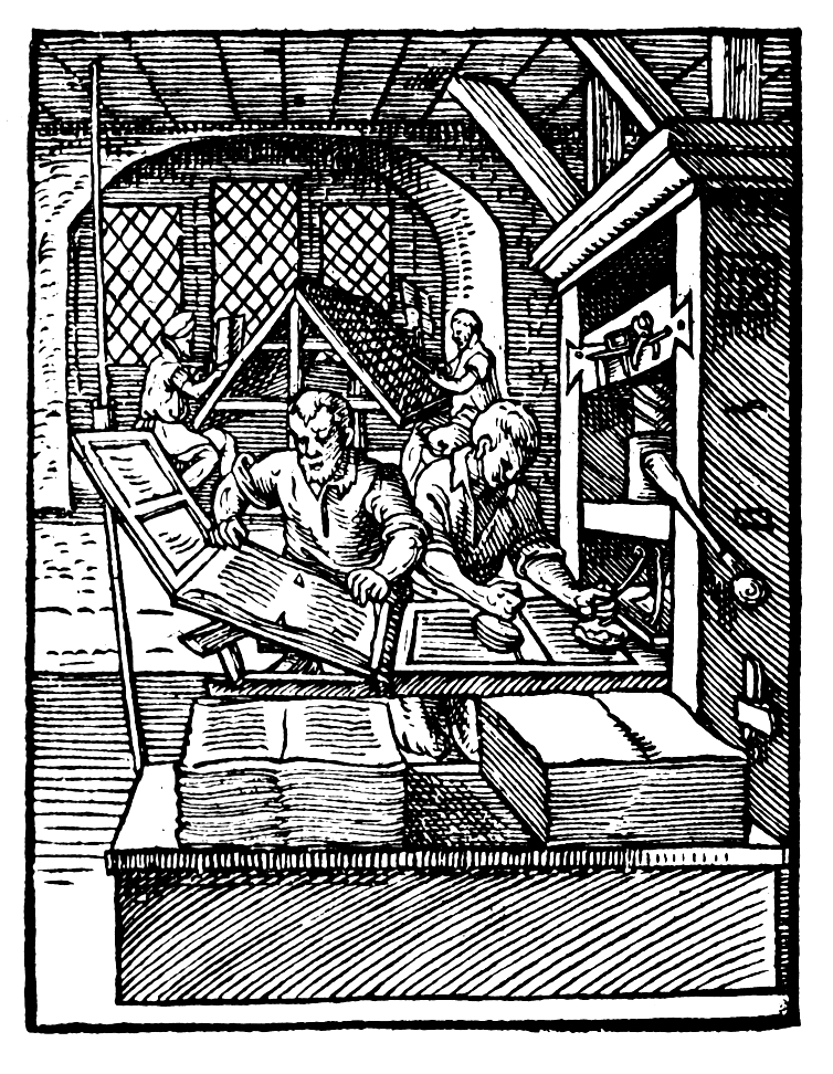 Un des premiers modèles de presse à imprimer