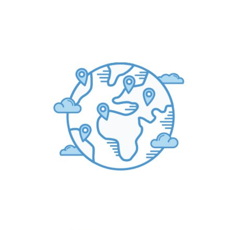 Illustration of world with location icons