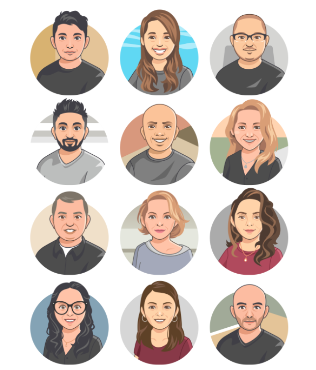 Avatar illustrations of different people