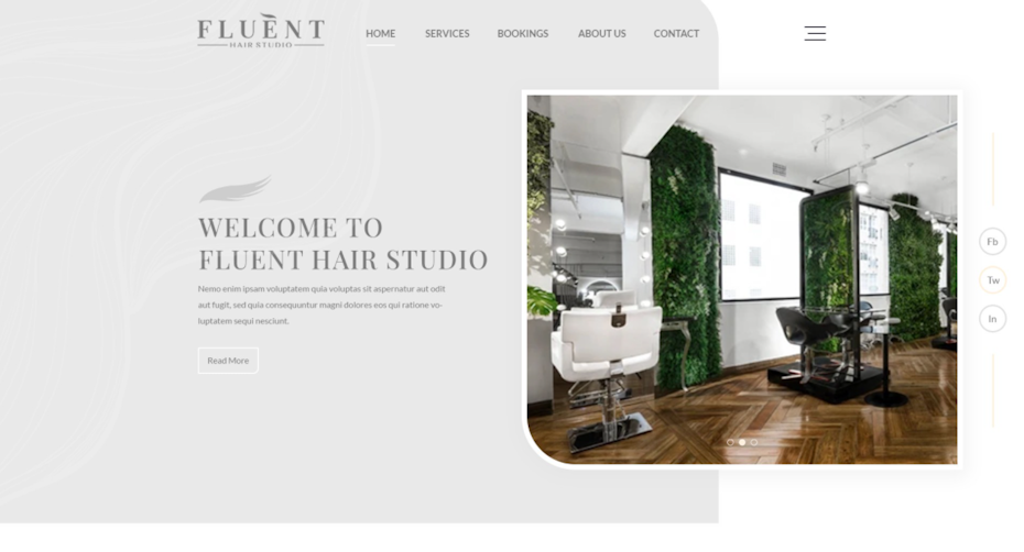 Fluent Hair Studio website