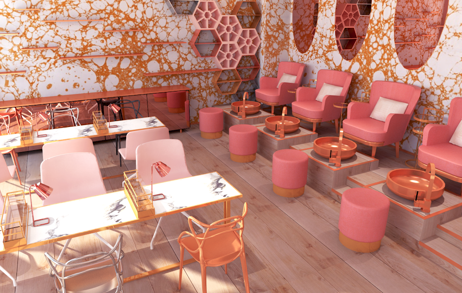 Pink Confessions salon decor