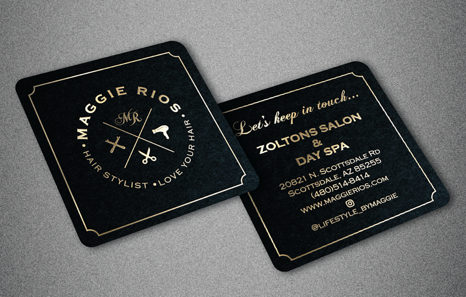 Zoltons Salon and Day Spa Business Card