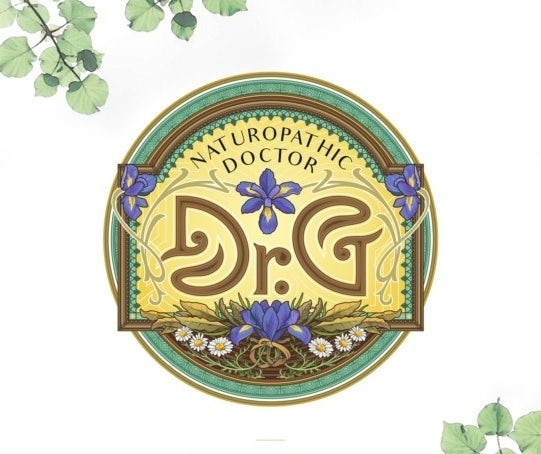 Naturopathic doctor logo with curved lines and flowers