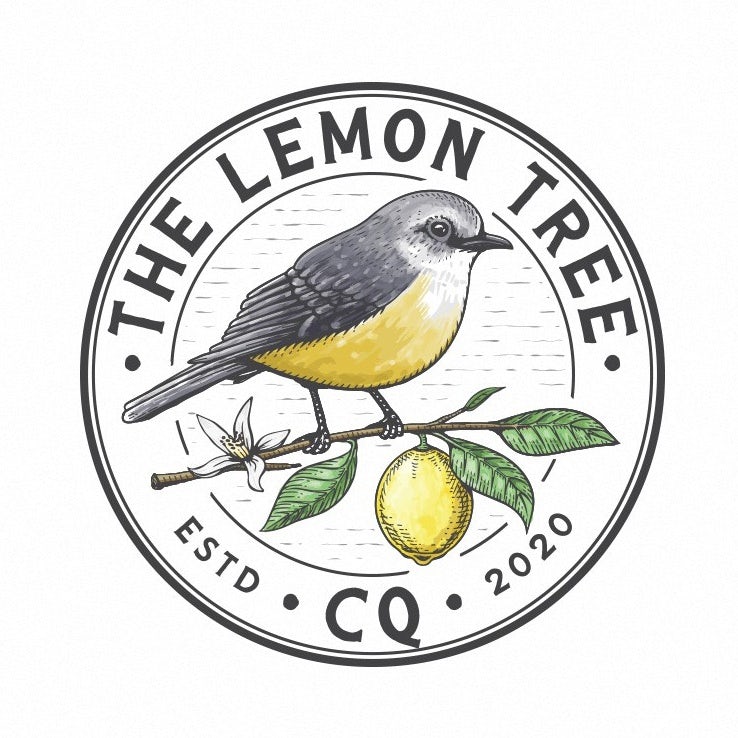 round watercolor illustration logo of a bird