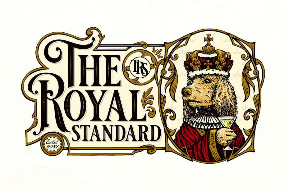 Ornamental framed vintage style logo design