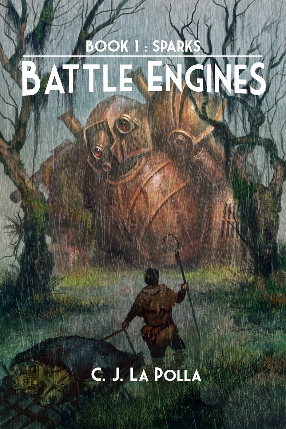 Illustrated scifi book cover design