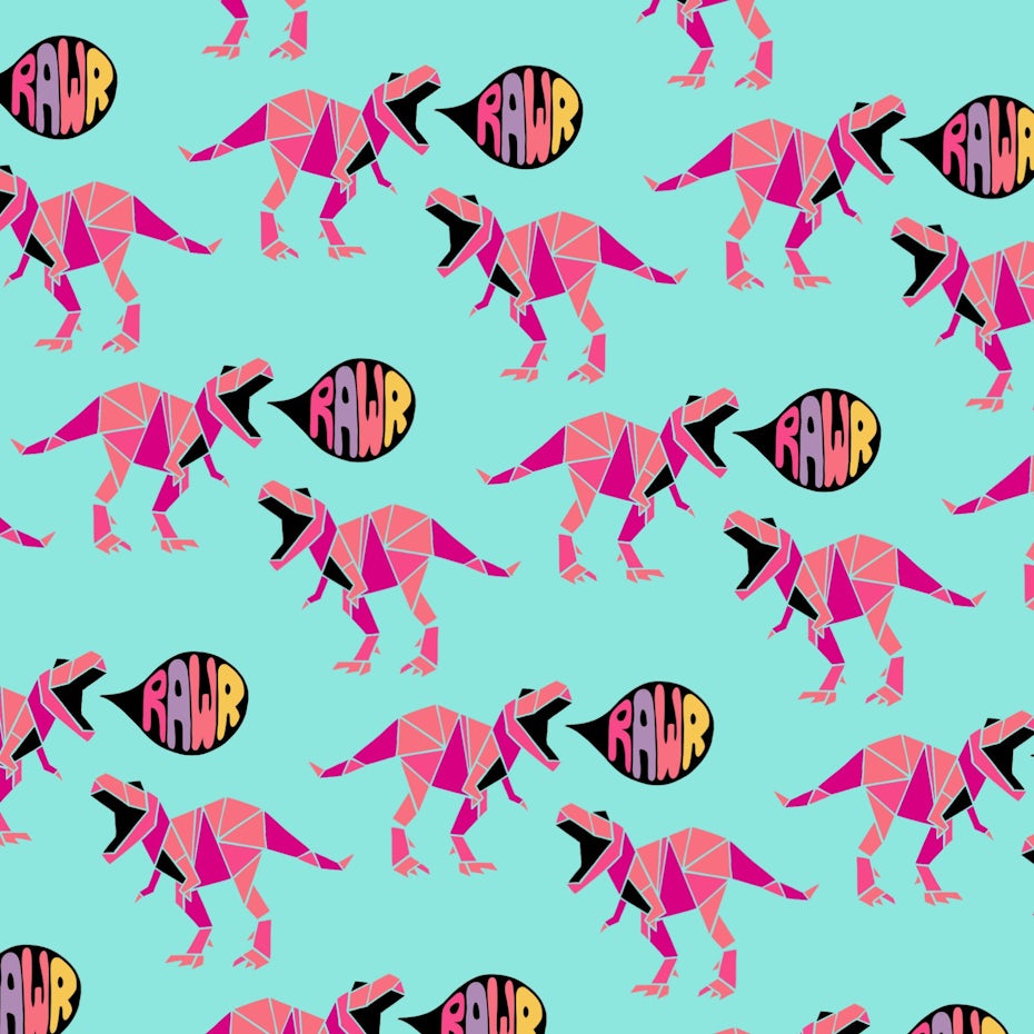 pattern of geometric tyrannosaurus rexes