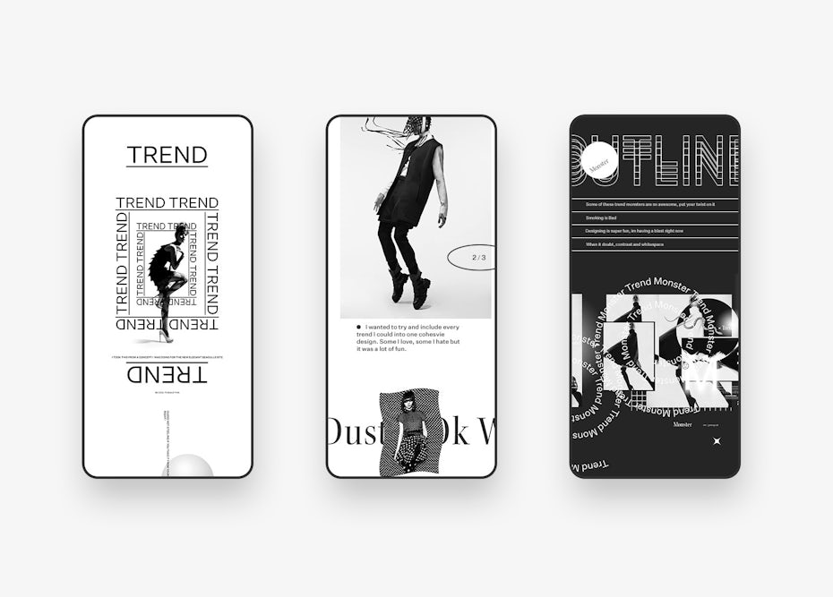 Brutalist app design
