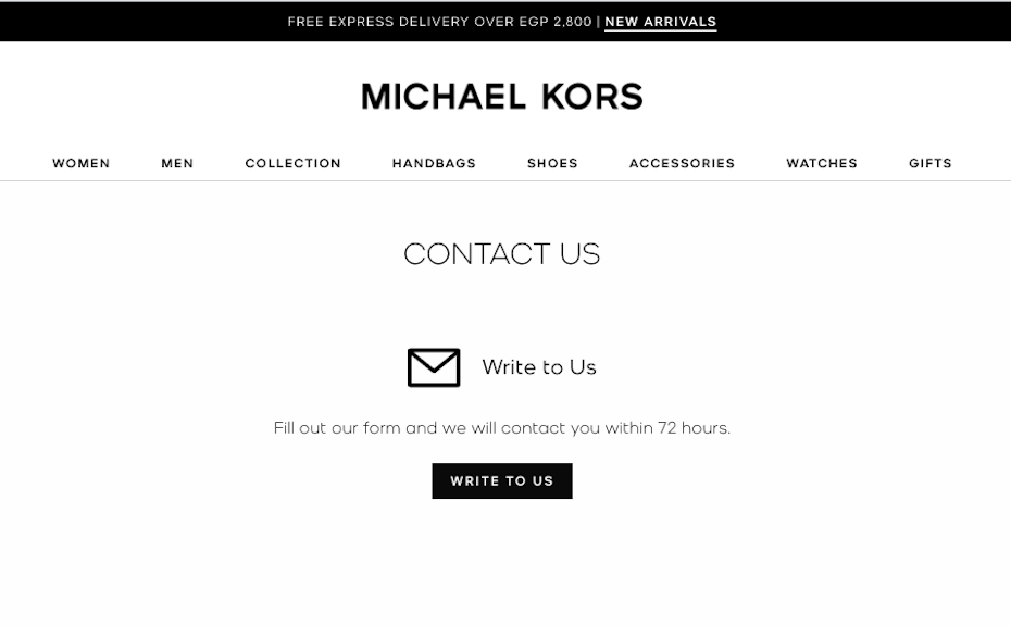contact page with an estimated reply time