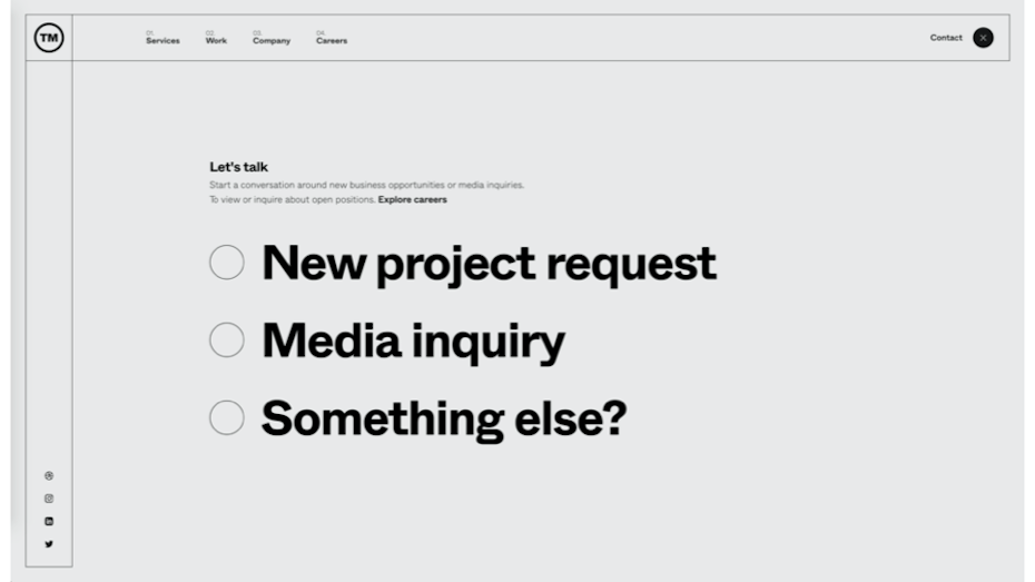 form simplified by using radio buttons