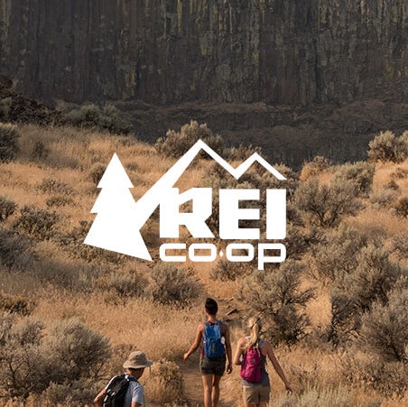 filtered photo of outdoors with REI logo
