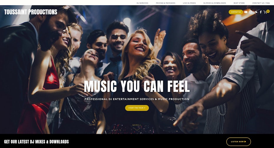 Photographic homepage web design