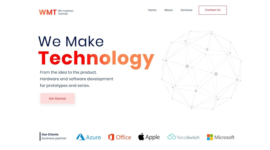 tech company header design